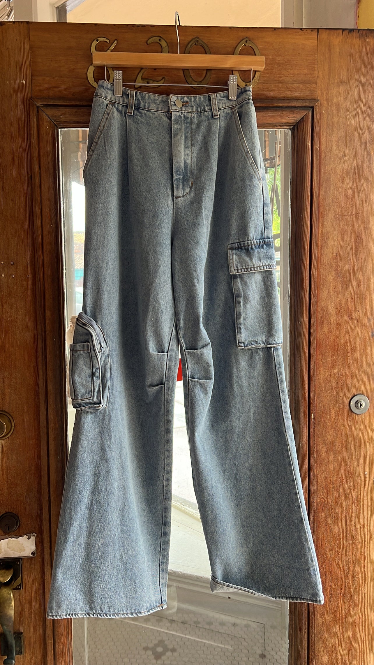 DENIM CARGO PANTS