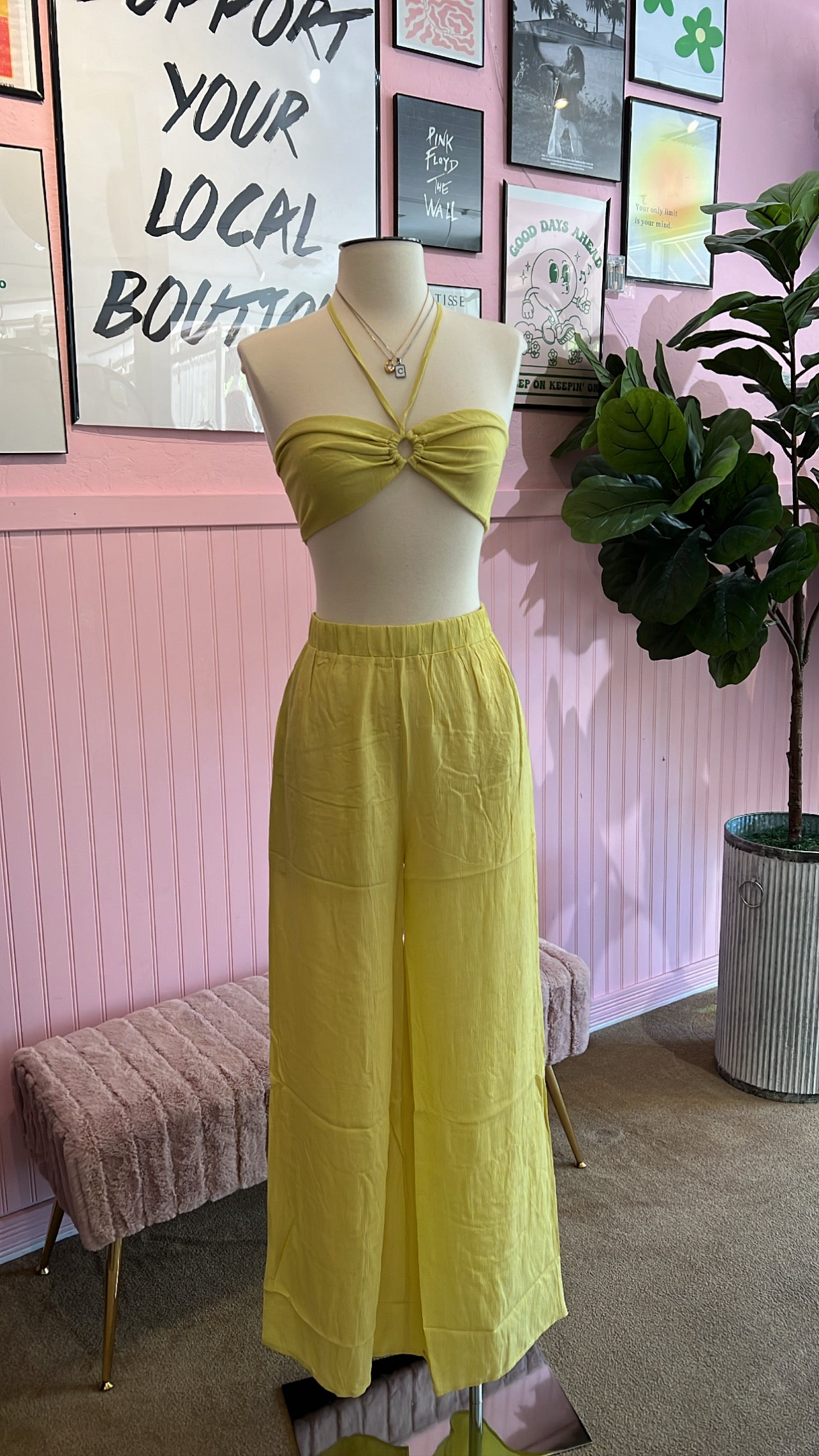 CELERY WOVEN PANTS