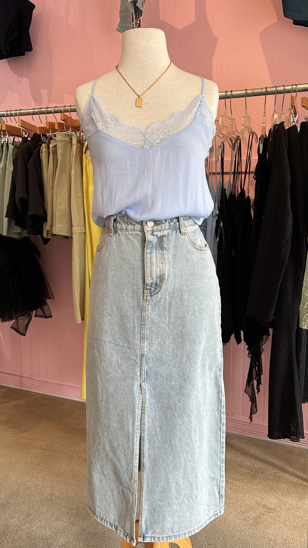 DENIM SLIT SKIRT