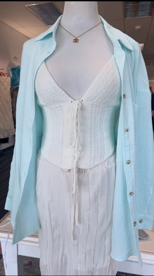 SEAFOAM GAUZE SHIRT