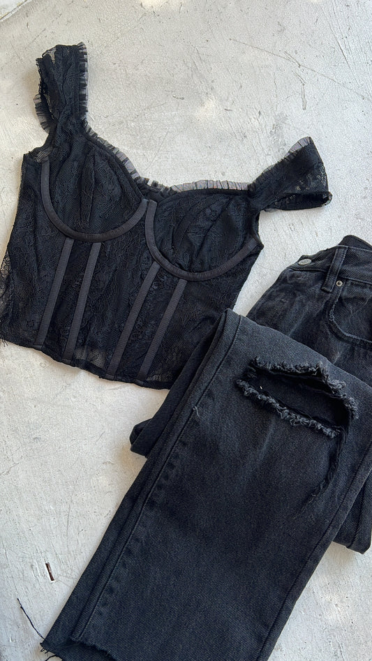 LACE BLACK CORSET