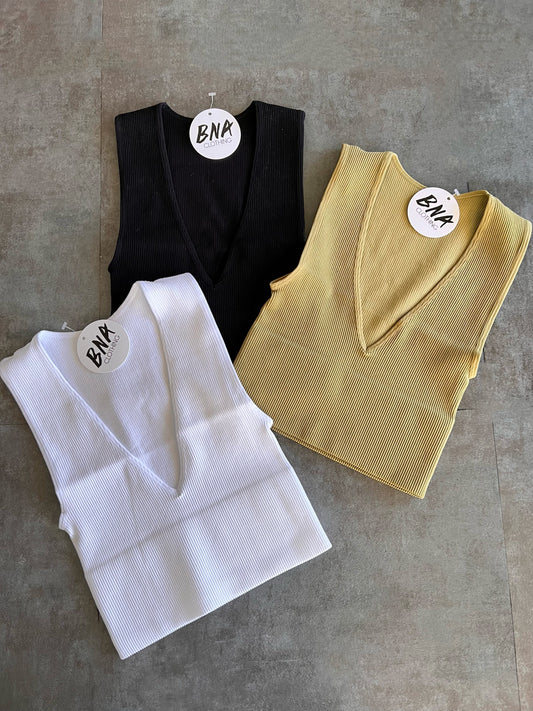 Deep V Crop Tank (Olive)