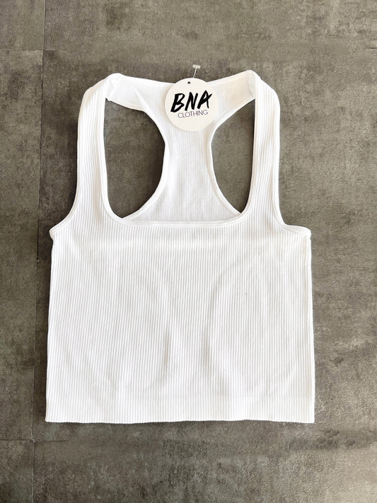 Square Neck Tank (White)